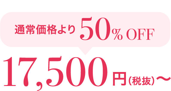 最大50% OFF 17,500円（税抜）